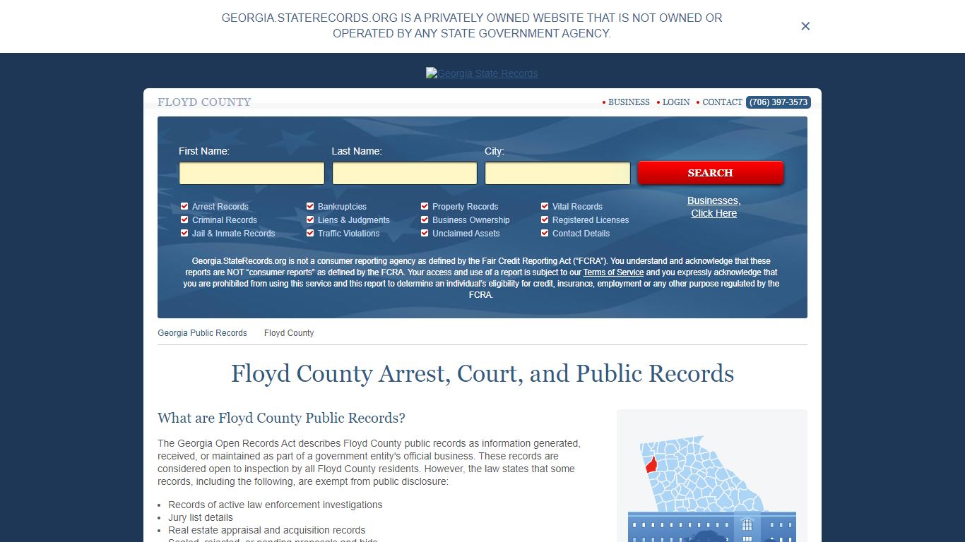 Floyd County Arrest, Court, and Public Records